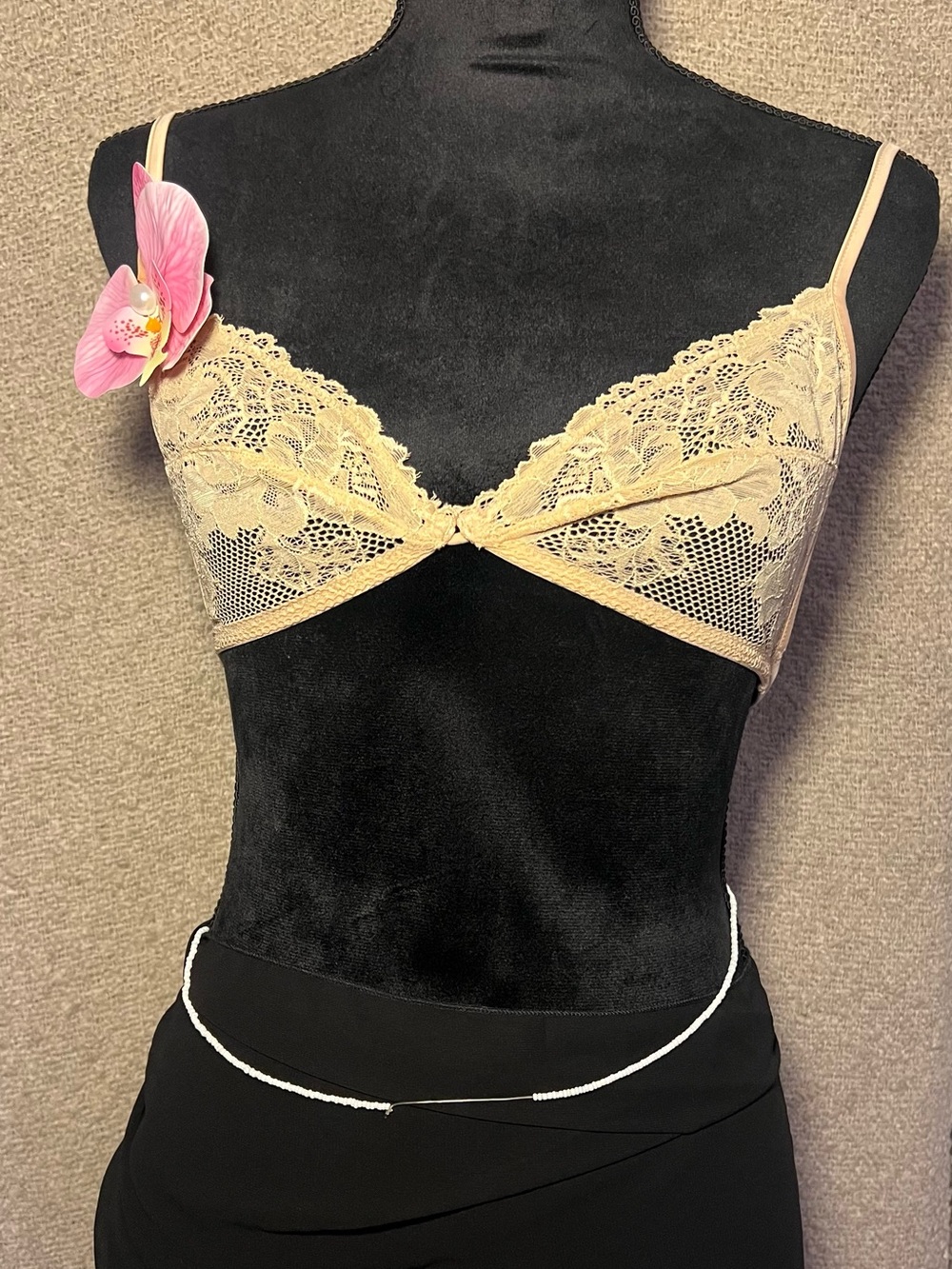Savage X Fenty Sheer Lace Bralette in Nude